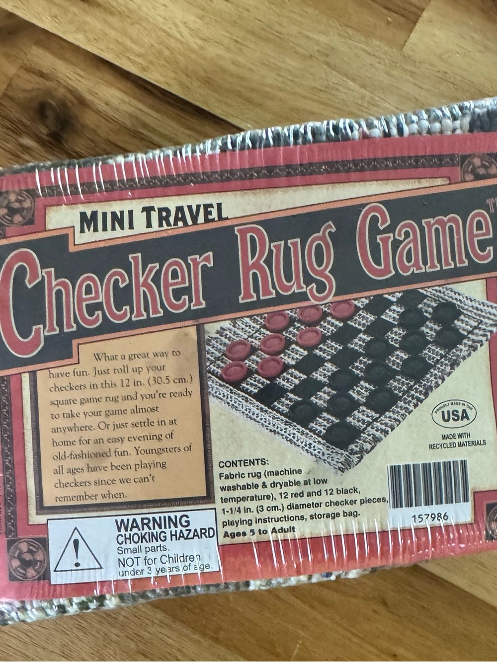 Checker Rug Game - Red & Black Portable Play Set